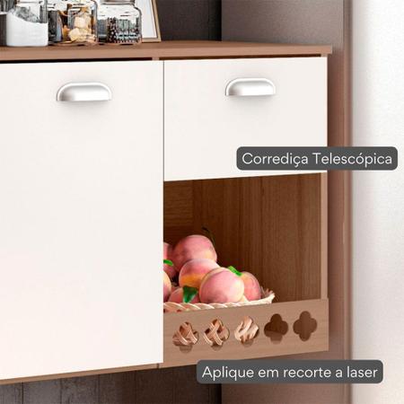 Imagem de Cozinha Compacta Suspensa Mila 7 portas 1 Gaveta com Corrediças Telescópicas Poliman Móveis
