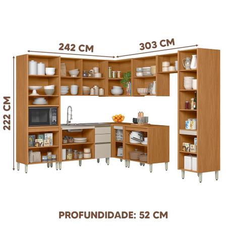 Cozinha Completa 9 Módulos Nature Off White Dali Linea Brasil Imagem de Cozinha Completa 9 Módulos Nature Off White Dali Linea Brasil