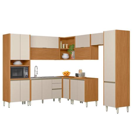 Cozinha Completa 9 Módulos Nature Off White Dali Linea Brasil Imagem de Cozinha Completa 9 Módulos Nature Off White Dali Linea Brasil