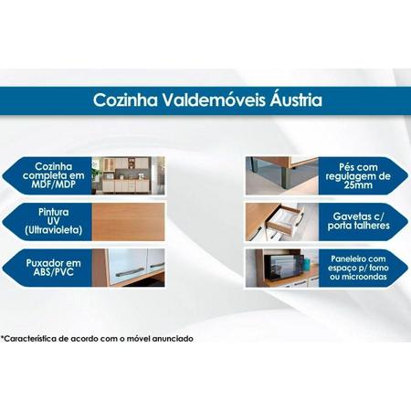 Cozinha Completa Áustria 5 Peças (1 Paneleiro + 2 Armários + 2 Balcões) C5P49 Cinamomo/Grafite - Valdemóveis Imagem de Cozinha Completa Áustria 5 Peças (1 Paneleiro + 2 Armários + 2 Balcões) C5P49 Cinamomo/Grafite - Valdemóveis