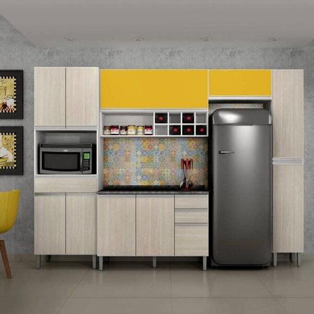 Imagem de Cozinha Completa Balcão com Tampo 5 Peças Carrara I Sallêto Móveis
