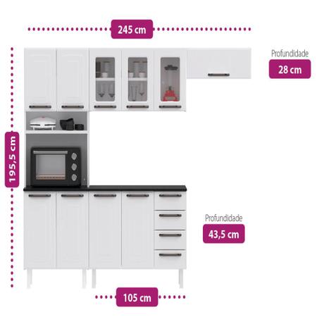 Imagem de Cozinha Completa Colormaq Titanium 4 Peças em Aço 195x245x43,5cm
