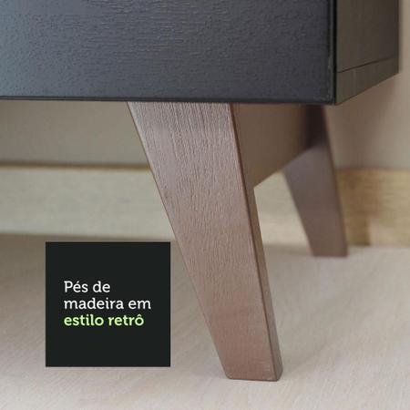 Armário de Cozinha Completa de Canto Reims com Balcão Preto em
