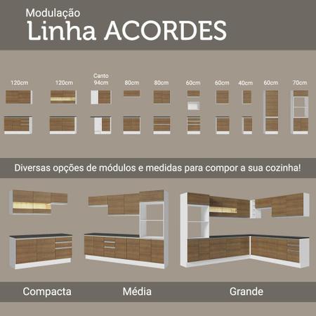 Imagem de Cozinha Completa Madesa 100% MDF Acordes 2 gavetas 11 Portas (Sem Tampo e Pia)