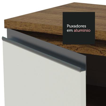 Imagem de Cozinha Completa Madesa Glamy 315001 com Armário, Balcão e Bancada (Sem Tampo e Pia) - Rustic/Branco