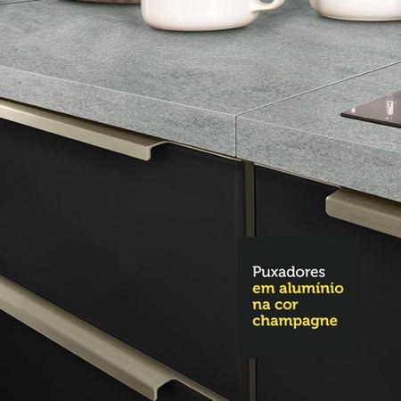 Imagem de Cozinha Completa Madesa Lux 260005 com Armário e Balcão - Branco/Preto