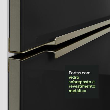 Imagem de Cozinha Completa Madesa Lux 260005 com Armário e Balcão - Branco/Preto