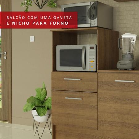Imagem de Cozinha Completa Madesa Onix 240003 com Armário e Balcão - Rustic/Branco 5Z9B