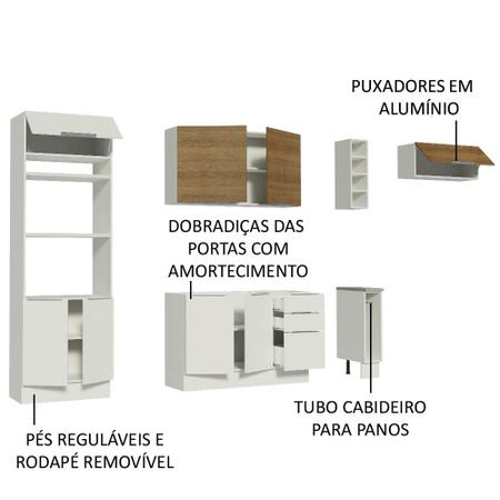 Imagem de Cozinha Completa Madesa Stella 290002 com Armário e Balcão