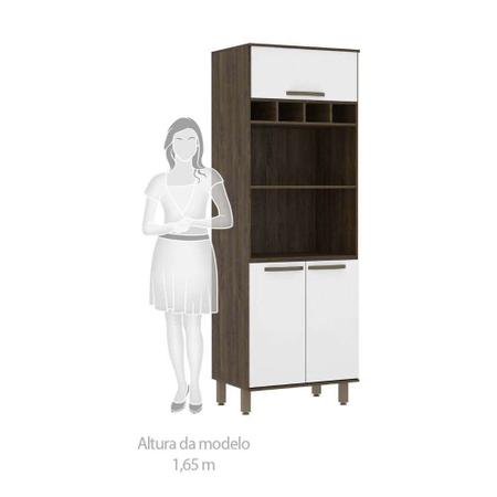 Imagem de Cozinha Completa Modulada de Canto 8 Peças, Paneleiro Torre, Armários e Balcões Sara Luciane Móveis