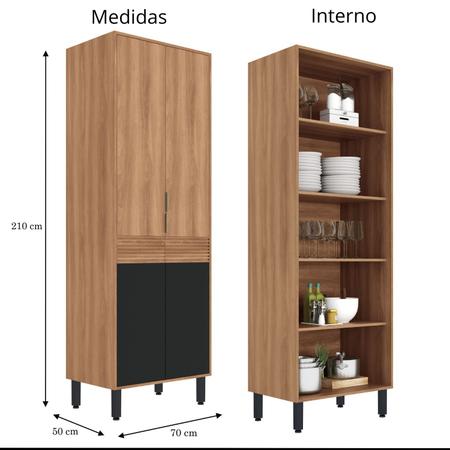 Imagem de Cozinha Completa Modulada de Canto Vicenzi Nogal Preto - ALJ Móveis