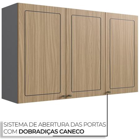 Imagem de Cozinha Completa Modulada Édez Due, 4 Peças, Cedro e Grafite