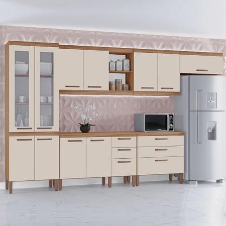 Imagem de Cozinha Completa Modulada Tuboarte Ágata 100% MDF com 2 Balcões 11 Portas e 6 Gavetas