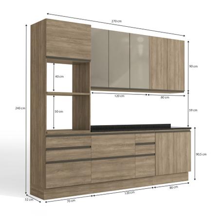 Cozinha Completa Planejada 2,70mt 05pc Linha Maxxi CJ43014-112