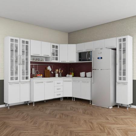 Cozinha Completa Sophie Viena Modulada 5 Peças 340 Cm 12 Portas 3 Gavetas  Com Tampo Branco em Promoção na Americanas