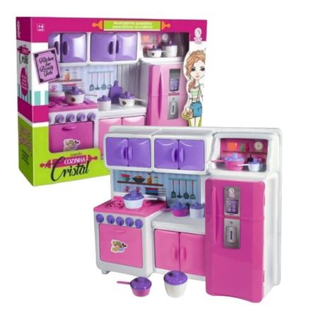 Cozinha De Brinquedo Com Geladeira Utensílios Rosa - SHOPBR Imagem de Cozinha De Brinquedo Com Geladeira Utensílios Rosa