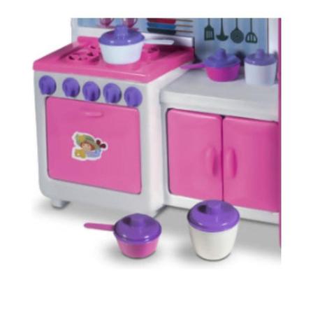 Cozinha De Brinquedo Com Geladeira Utensílios Rosa - SHOPBR Imagem de Cozinha De Brinquedo Com Geladeira Utensílios Rosa