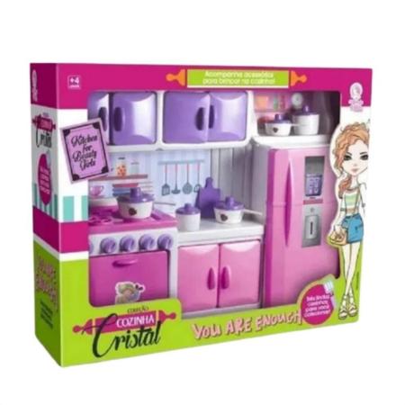 Cozinha De Brinquedo Com Geladeira Utensílios Rosa - SHOPBR Imagem de Cozinha De Brinquedo Com Geladeira Utensílios Rosa