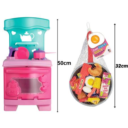 Imagem de Cozinha E Frigideira Com Acessórios Alimentos De Brinquedo Infantil Suporte Para Celular Cardoso