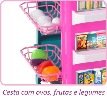 Imagem de Cozinha Gourmet De Brinquedo Infantil Rosa Com Pia Sai Agua