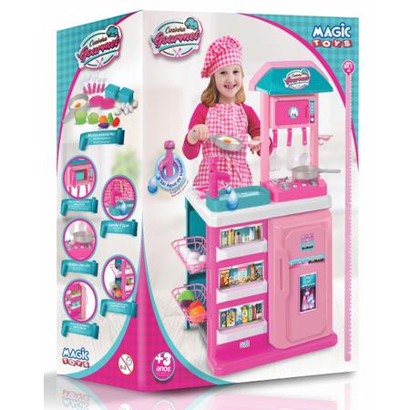 Imagem de Cozinha Gourmet Infantil Completa Rosa Sai Água Magic Toys 8016