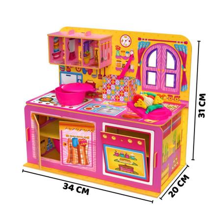 Imagem de Cozinha Infantil 3D de Brinquedo De Madeira Com Massinhas - Brincadeira de Criança