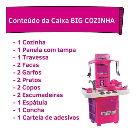 Imagem de Cozinha Infantil Big Star com Fogão e Pia - 16 Peças