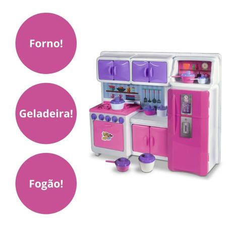 Imagem de Cozinha Infantil Brinquedo Kit Criança Completa Fogão Menina