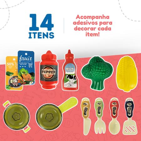 Imagem de Cozinha Infantil Brinquedo Kit Criança Completa Fogão Menina