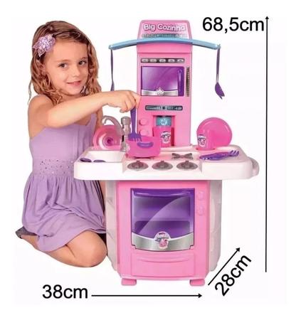 Imagem de Cozinha Infantil Com Fogão E Pia Com Agua - 16 Acessorios - Big Cozinha