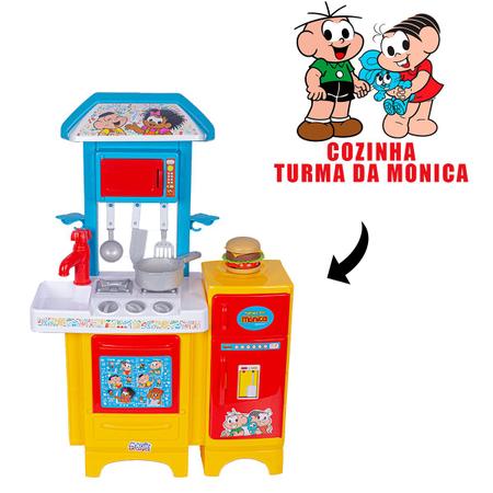 Imagem de Cozinha Infantil Completa Brinquedo Turma Da Mônica Geladeira
