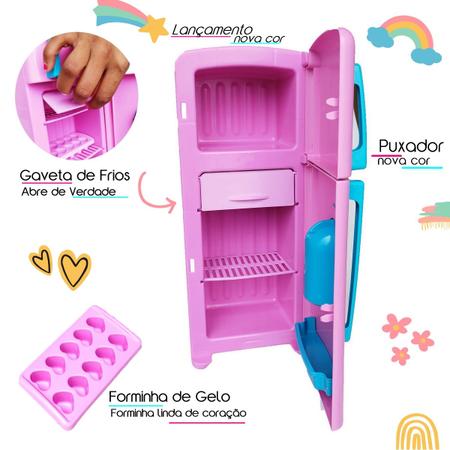 Imagem de Cozinha Infantil Completa fogão Geladeira Comidas