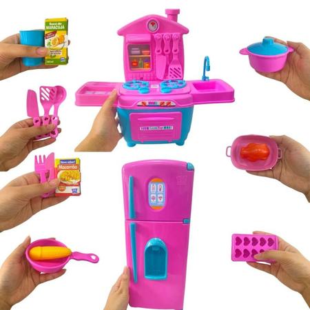 Imagem de Cozinha Infantil Fogão De Brinquedo Kit Panelinhas Completo