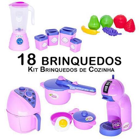 Imagem de Cozinha Infantil Jogo  Panela Cafeteira Liquidificador 18pç