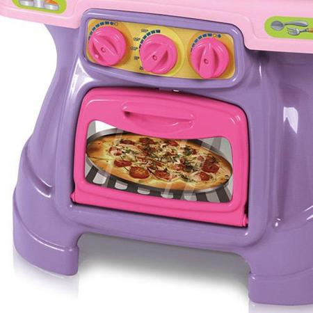 Kit Cozinha Infantil Joguinho De Outelaria Mini Chef Cor Rosa-chiclete