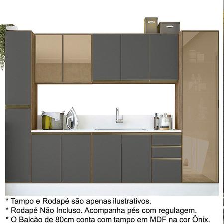 Cozinha Modulada 11 PÇs MDF Kali Carv/Chmb Nicioli