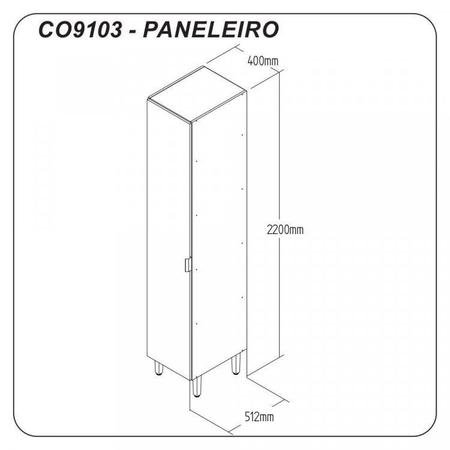 Imagem de Cozinha Modulada 7 Peças 2 Paneleiros, 2 Balcões, 2 Armários Aéreos e 1 Torre Quente Hera