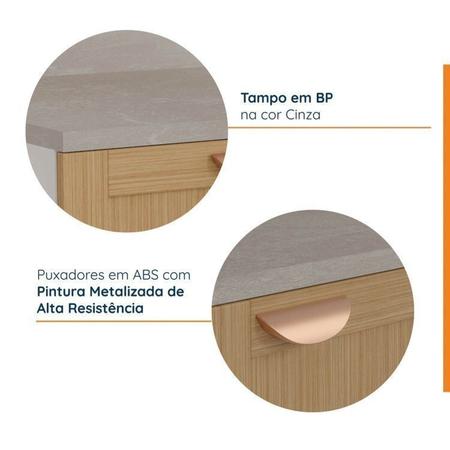 Imagem de Cozinha Modulada 8 Peças sem Tampo 1 Torre 4 Aéreos 3 Balcões Arizona Cabecasa Madeiramadeira Figueira