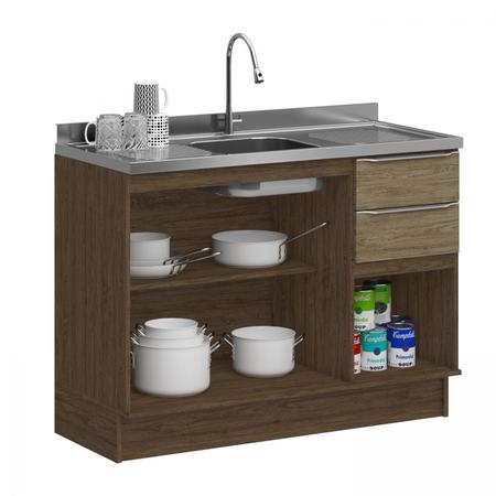 Imagem de Cozinha Modulada Compacta 3 Peças New Siena Móveis Cedro/Wood