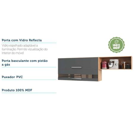 Imagem de Cozinha Modulada Compacta com 2 Peças 5 Portas 2 Gavetas e Tampo 100% MDF Paris