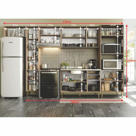 Imagem de Cozinha Modulada Completa 6pc 3,70m 9003 Cook BE Mobiliário