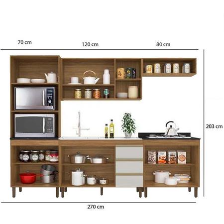 Imagem de Cozinha Modulada completa com 5 peças Malbec/Avelã  cod 7650