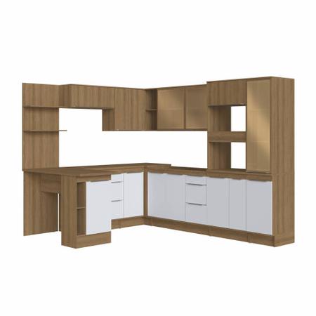 Cozinha Modulada Completa com Bancada e portas de vidro 10PC linha