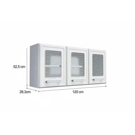 Imagem de Cozinha Modulada Completa Gourmet 4 Peças (2 Armários + 1 Balcão + 1 Paneleiro) C4P65 Branco - Bertolini