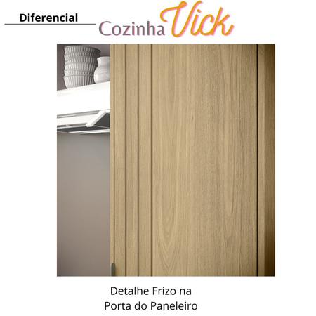 Imagem de Cozinha  Modulada Completa Vick 6 Peças Castanho Off White