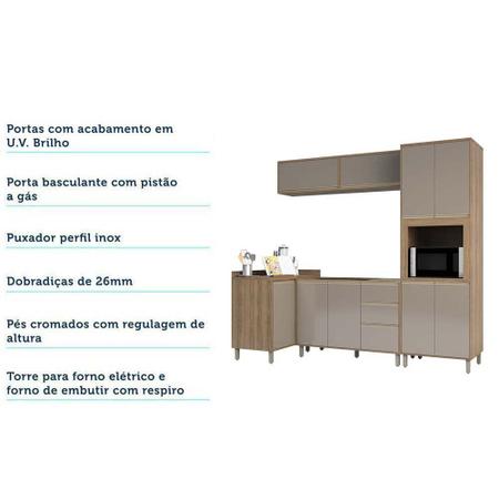 Imagem de Cozinha Modulada de Canto 5 PeAas com ArmArio BalcAµes e Paneleiro Mel Luciane MA³veis