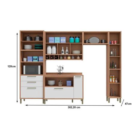 Imagem de Cozinha Modulada Ronipa Marsala 5 Pçs CZ07 Sevilha/Branco