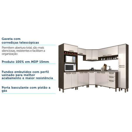 Cozinha Completa Modulada Sara com 3 Peças Castanho/Perola Luciane Monte  Sua Cozinha Overlar: Produtos para sua casa, móveis, tecnologia, brinquedos  e eletrodomésticos