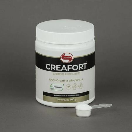 Imagem de Creatina Creafort 100% Creapure Vitafor Monohidratada 100 Doses Suplemento 300g Pré Treino Pura Zero Açúcar Zero Glúten