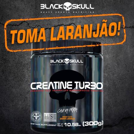 Imagem de Creatina em Pó Monohidratada TURBO Black Skull 300g - Creatine Mono-hidratada - Atletas / Musculação